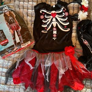 Sugar skull scared to the bone Halloween costume.